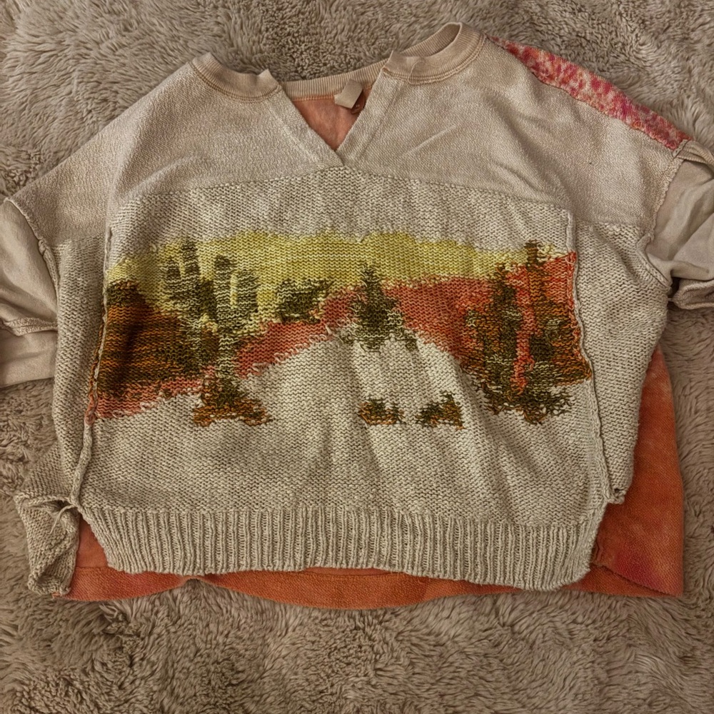 Pilcro Beige Textured Sweater